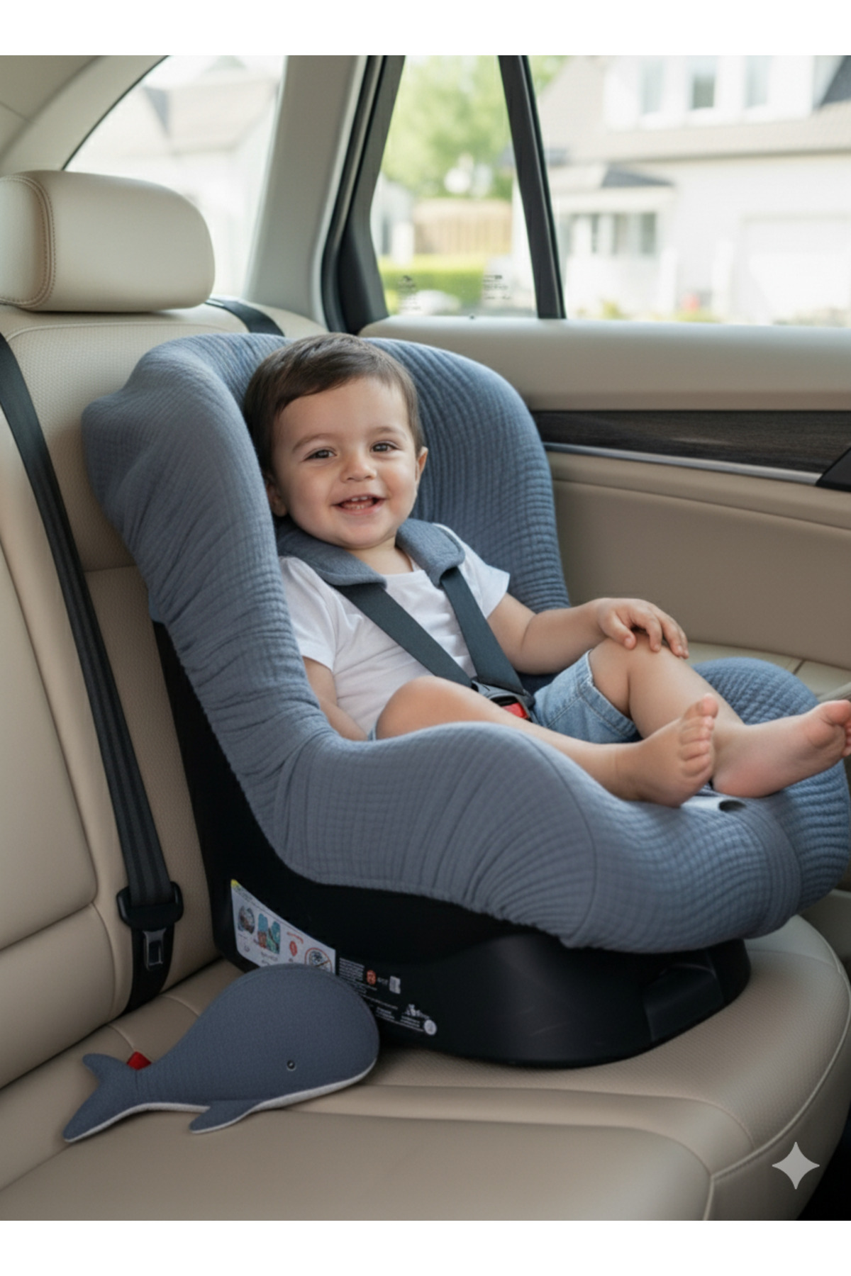 Joyous Mom Kids 4 Katlı Müslin Bebek Oto Koltuk Kılıfı Lastikli %100 Pamuk Organik Oto Koltuk Kılıfı fotoğrafı 2 (önizleme)