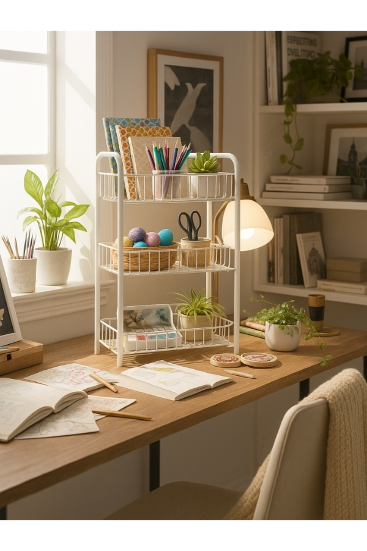 Emkatex Metal Çocuk Kitaplık - Organizer - Dekoratif Ve Şık Kitaplık Modeli - Kitap Düzenleyici fotoğrafı 2 (önizleme)