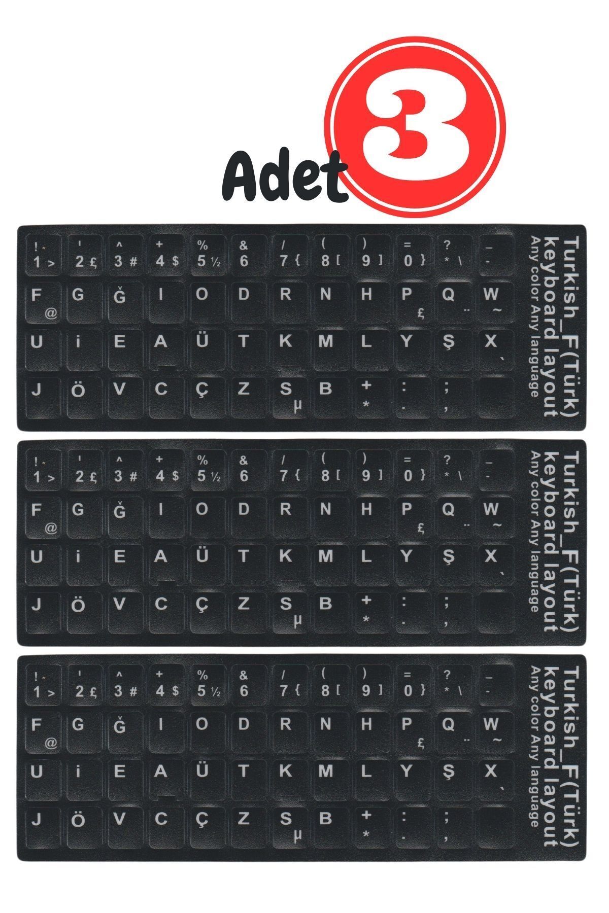 MN6 MF01 F Klavye Sticker/3 Adet-Laptop PC Uymlu-Silinmez/Türkçe F Klavye Sticker