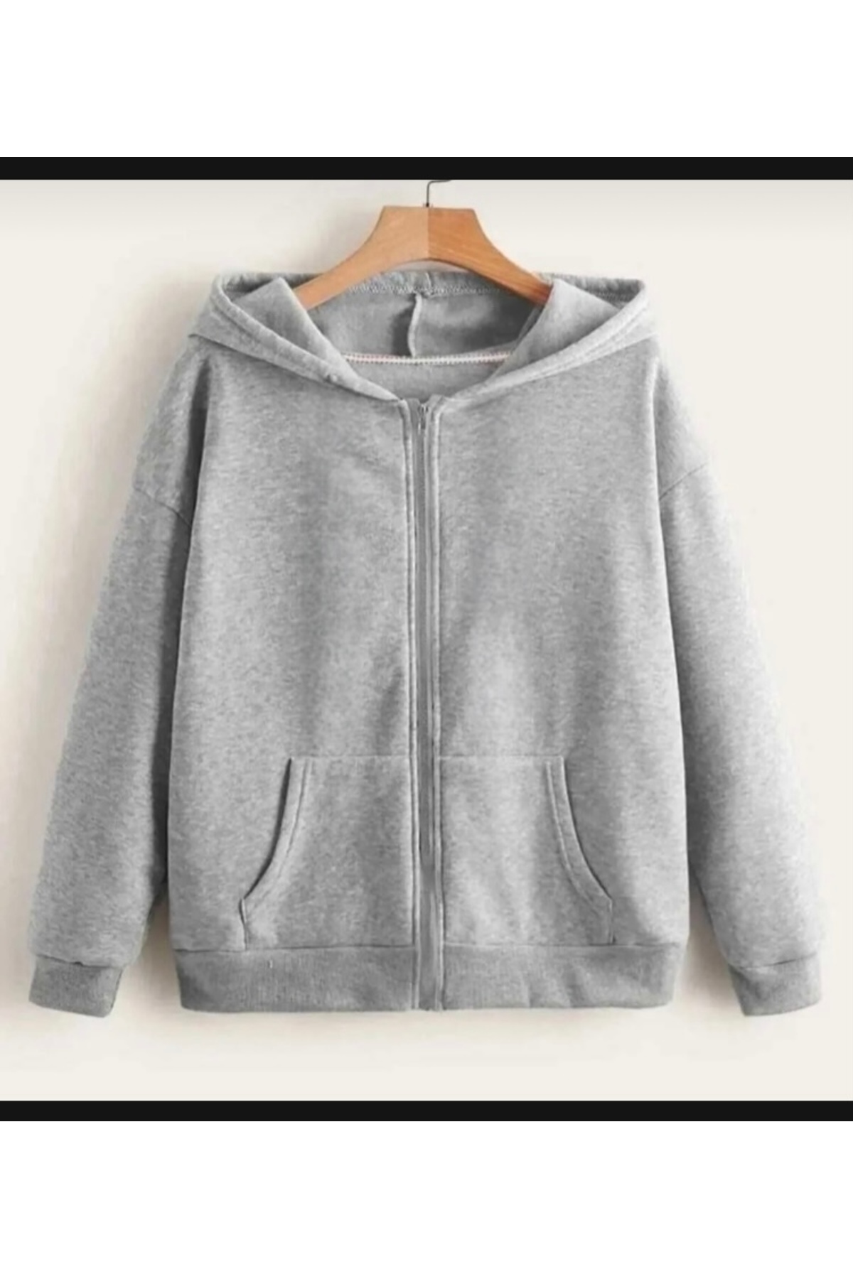 DEZZİİ 3’Lü Fermuarlı Kapşonlu Sweatshirt Hırka Siyah Laci Gri görsel 3