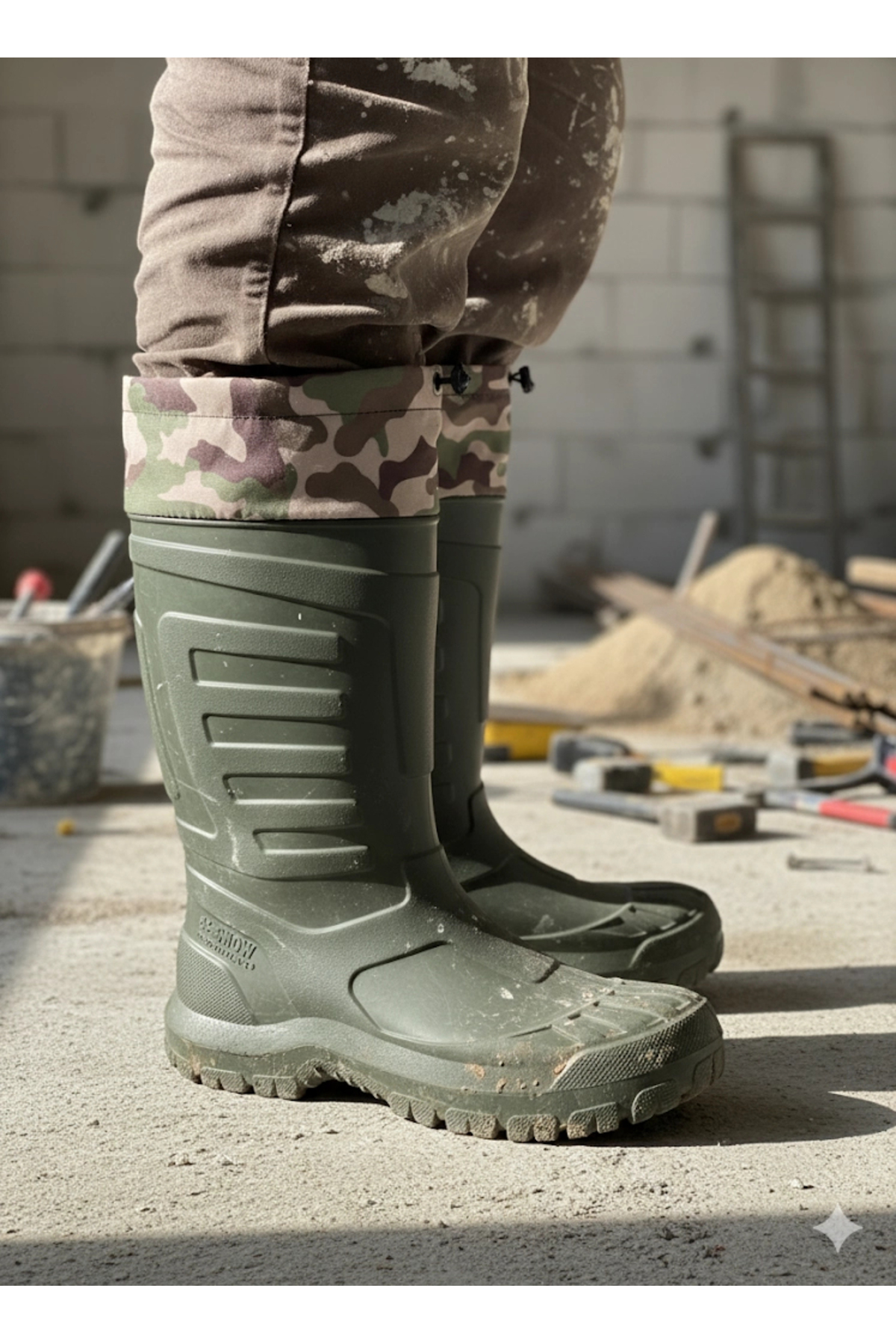 SERABİEN  Soğuk-Sıcak İzolasyonlu Şok Emici Kaymaz Tabanlı Eva Kauçuk Çizme Yeşil - Görsel 2