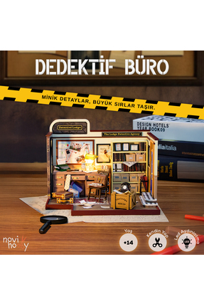 NoviHobby Dedektif Büro Minyatür Maket Ev Kiti | Maket Ev | DIY Kendin Yap | ...