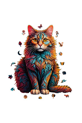 WePuzzleUp Ahşap Puzzle - Kedi - 250 Parça, 27x33 cm