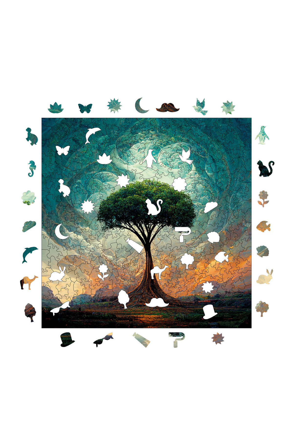 WePuzzleUp Ahşap Puzzle - Yaşam Ağacı - 353 Parça, 29x29 cm