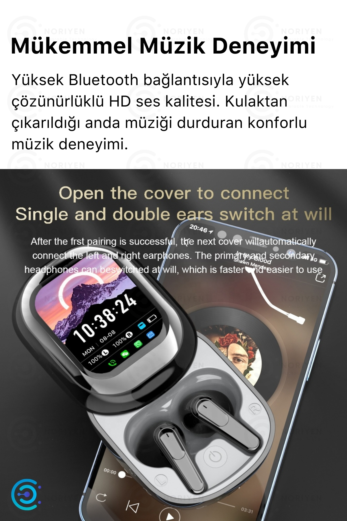 İki Yönlü Anında Sesli Çevirici AI Yapay Zeka Smart Çevirmen Translator & Kulaklık