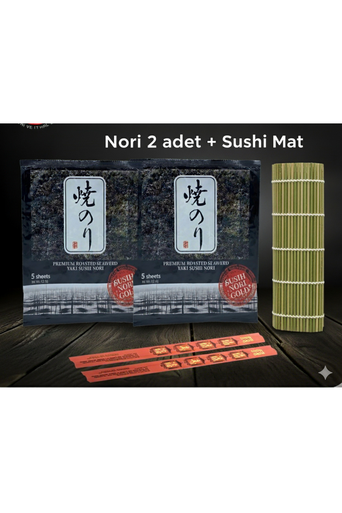 NETTENYOLLA Sushi Matı 2 Adet 5li Nori Sushi Yosunu / Suşi Seti