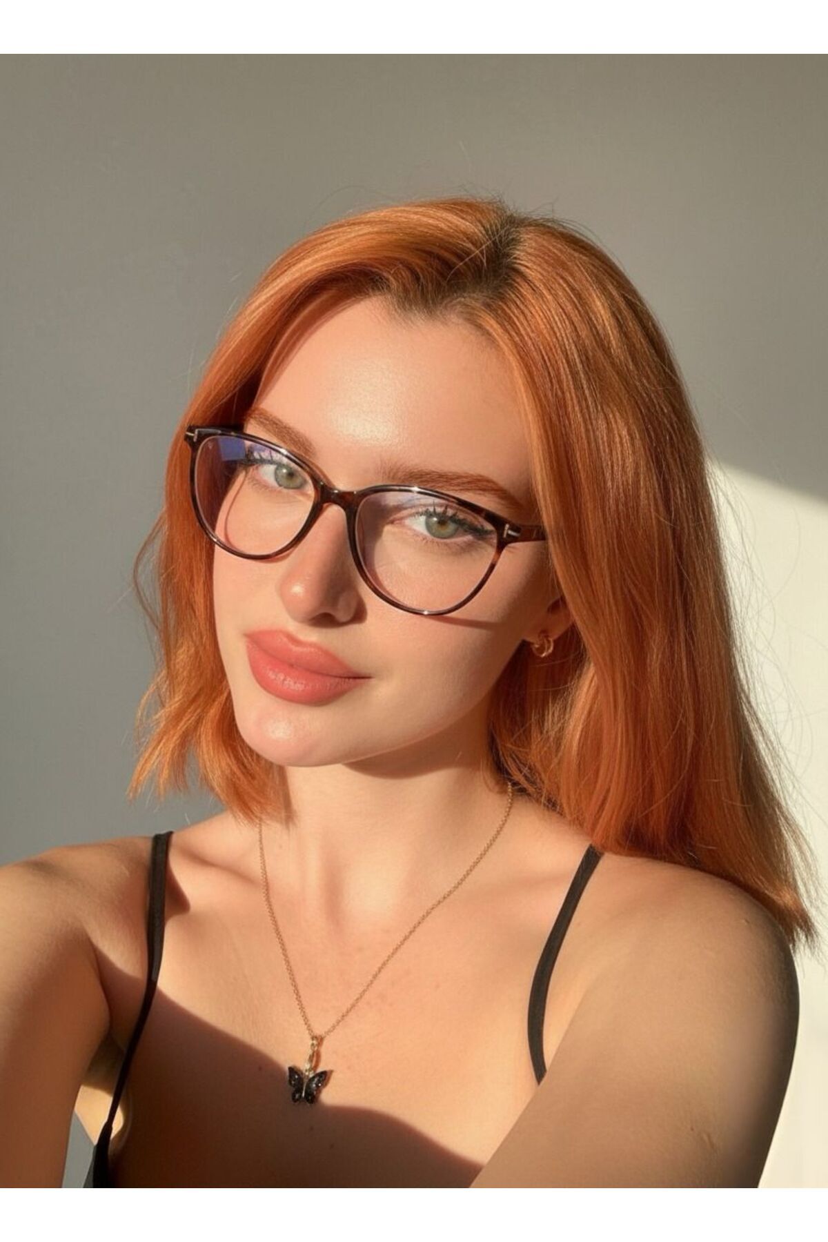 funeyes River Leopar Desenli MEtal Aksesuarlı Cat eye 58 Ekartman Mavi ışık korumalı ekran okuma gözlük
