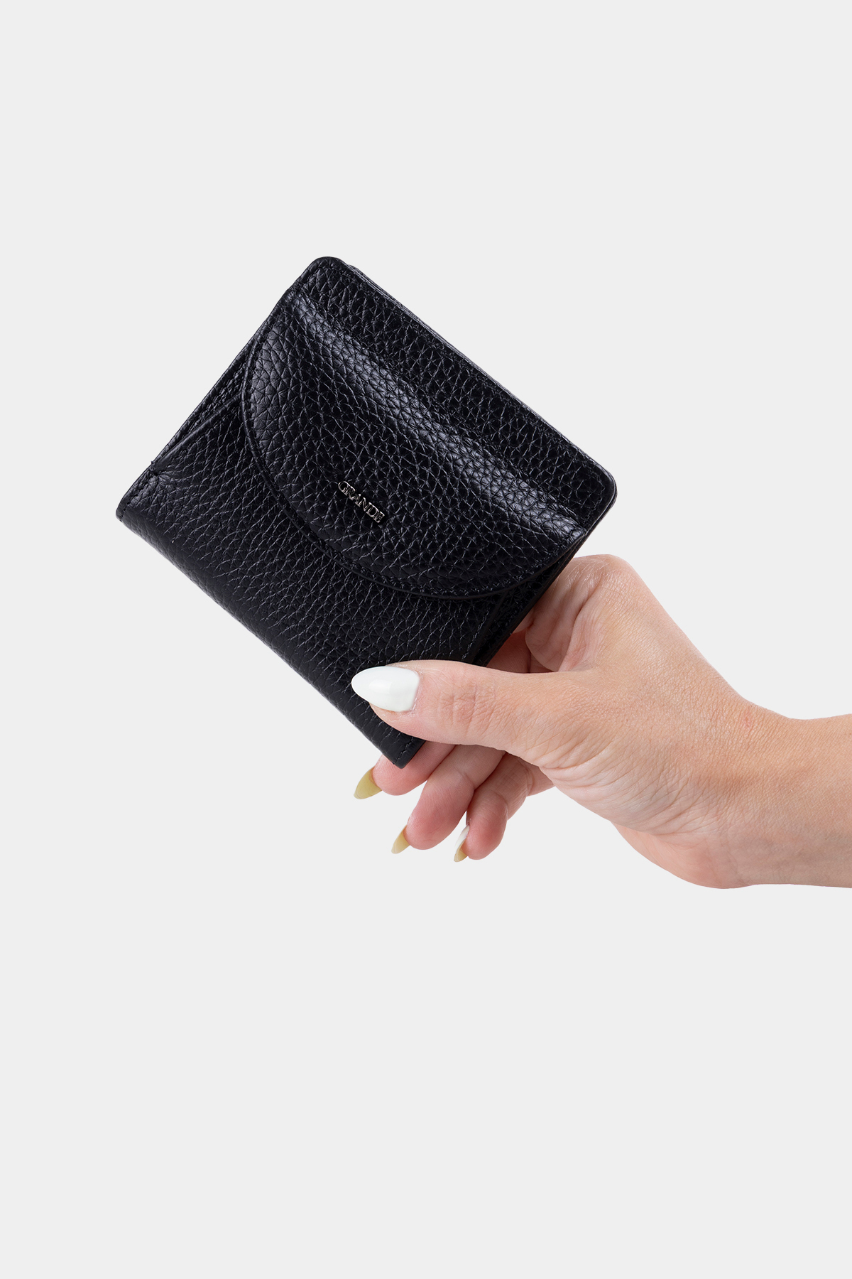 Grande 2833 Hakiki Deri Elegance Mini Kadın Cüzdanı Siyah görsel 3