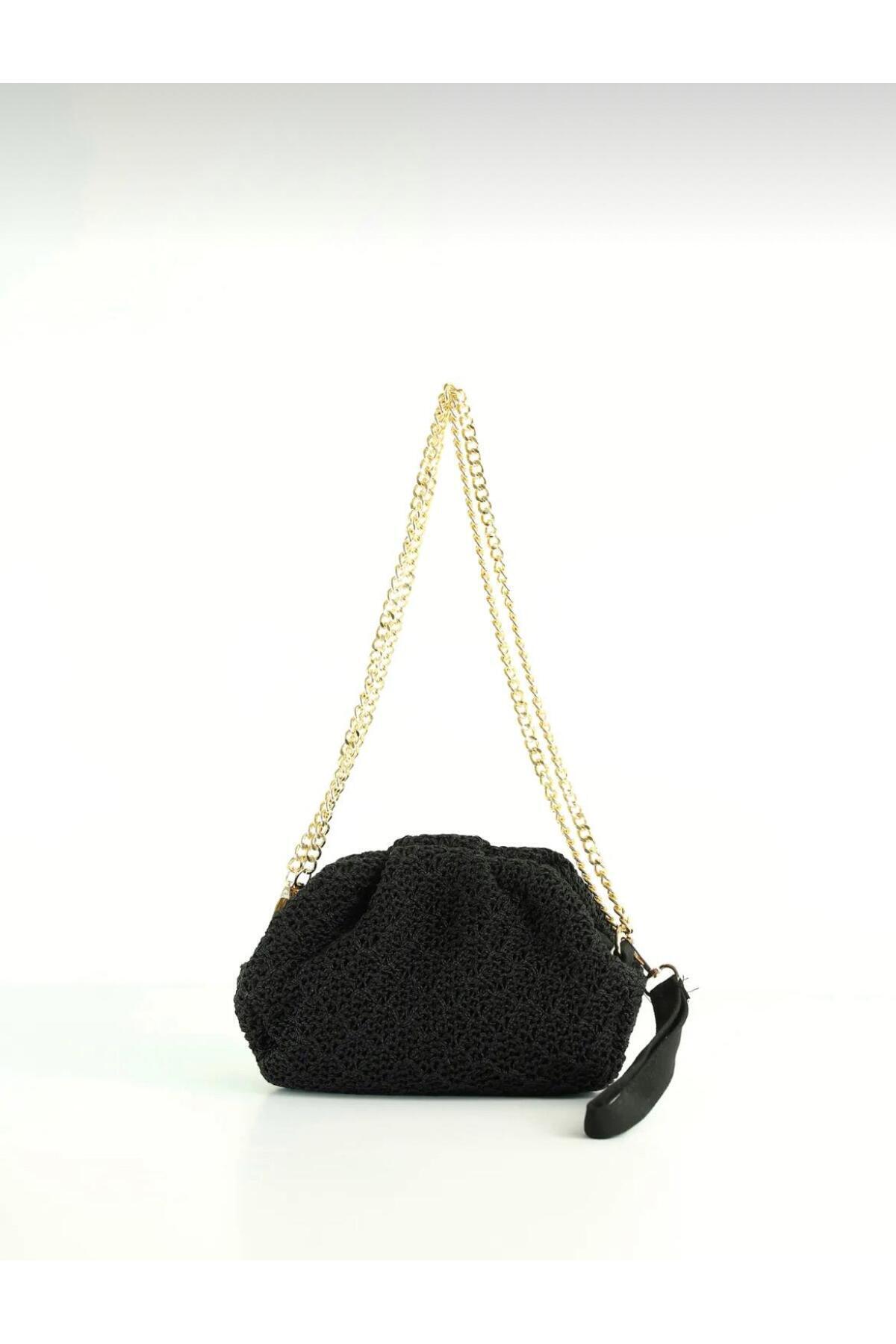 Women's Braided Model Mini Hand and Shoulder Bag
