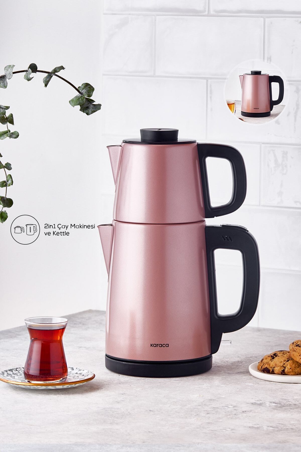 Karaca Tea Break Rosegold Inox Çelik Su Isıtıcı & Çay Makinesi