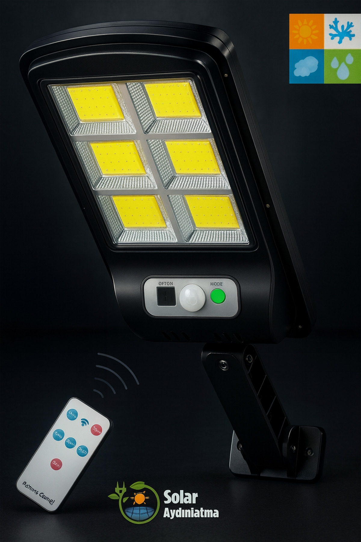 VOLEMİ X-27 SENSÖRLÜ Solar Güneş Enerjili 120 Ledli 3 Modlu Hareket Sensörlü Su Geçirmez Lambası