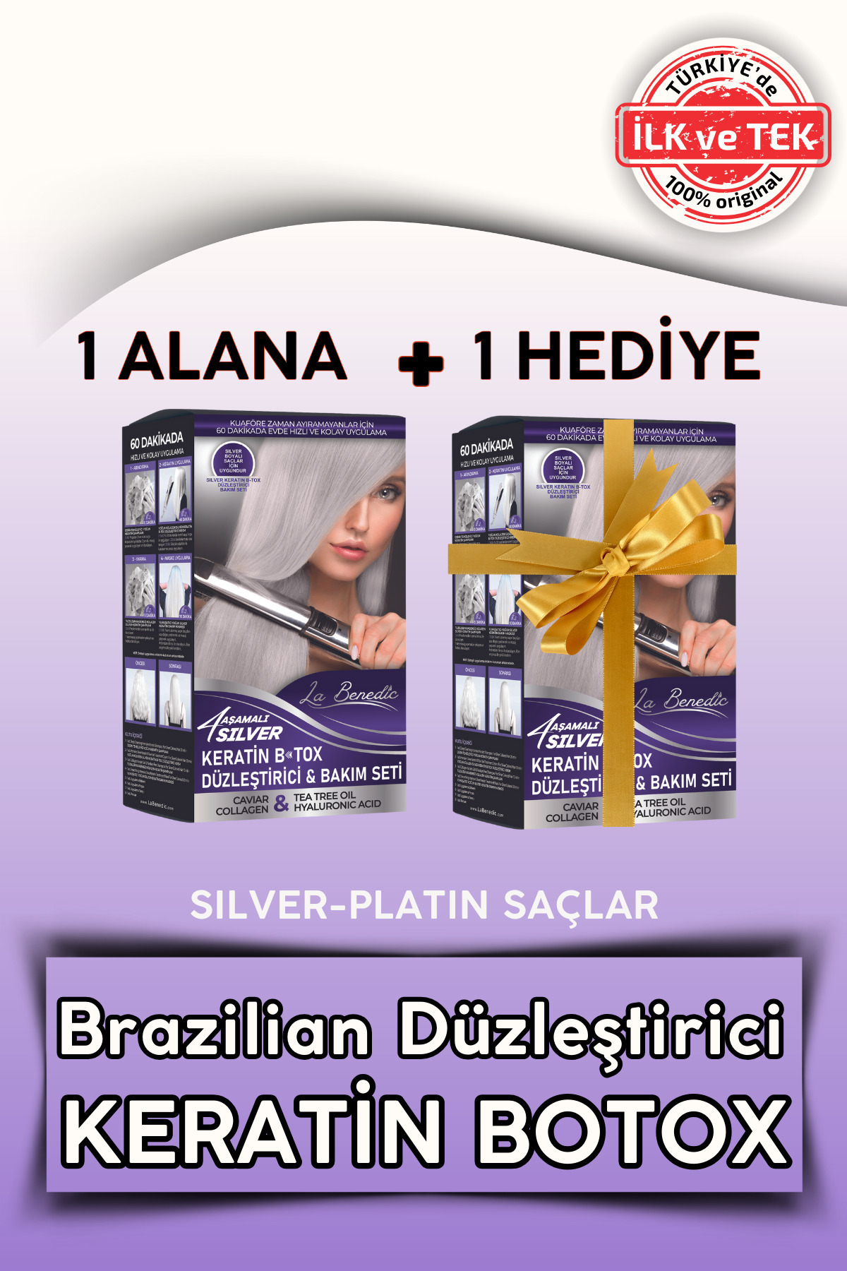 La Benedic 4 Aşamalı Silver Keratin Botox Hızlı Düzleştirici & Bakım Full Set (SİLVER-PLATIN SAÇLAR IÇİN) — 423016-T