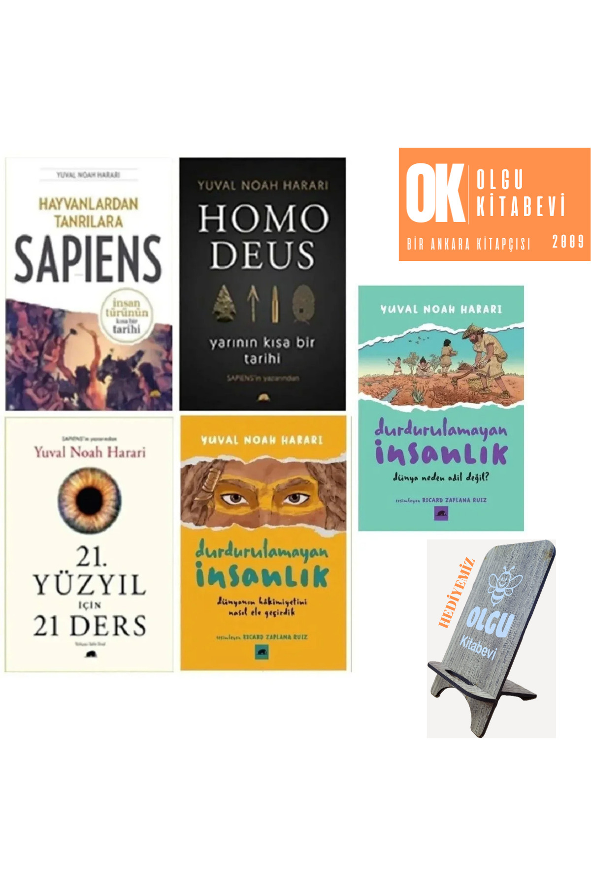 Kolektif Kitap Sapiens - Homo Deus - 21.Yüzyıl İçin 21 Ders - Durdurulamayan İnsanlık 1-2 /TELEFON TUTUCU HEDİYE