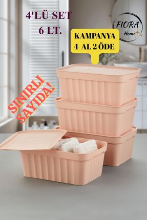 FİORA 4'LÜ SET 6.LT.ÇOK AMAÇLI SAKLAMA KUTUSU