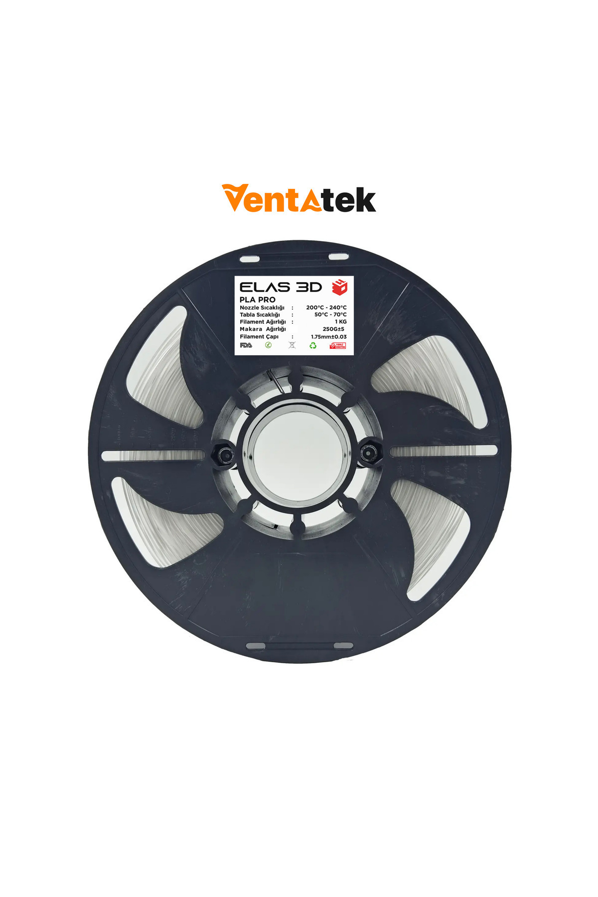 ELAS3D Elas 3D Şeffaf PLA Pro Filament - 1.75mm - 1 Kg