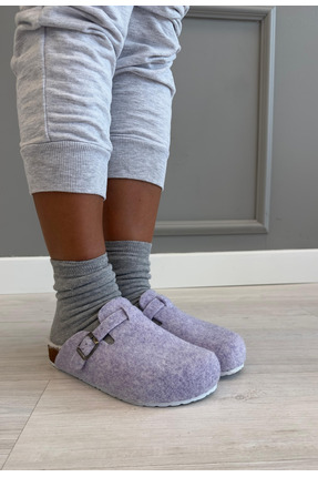 Lemoors Matilda Ortopedik Taban İçi Peluş Tüylü Sabo Terlik