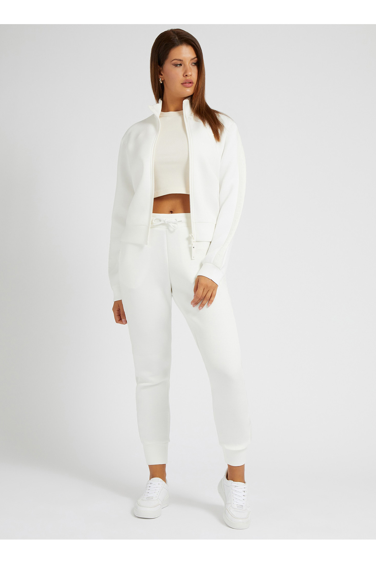 Guess Krem Kadın Zip Ceket V2YQ17K7UW2-NEW ALLIE SCUBA ZIP - Fiyatı