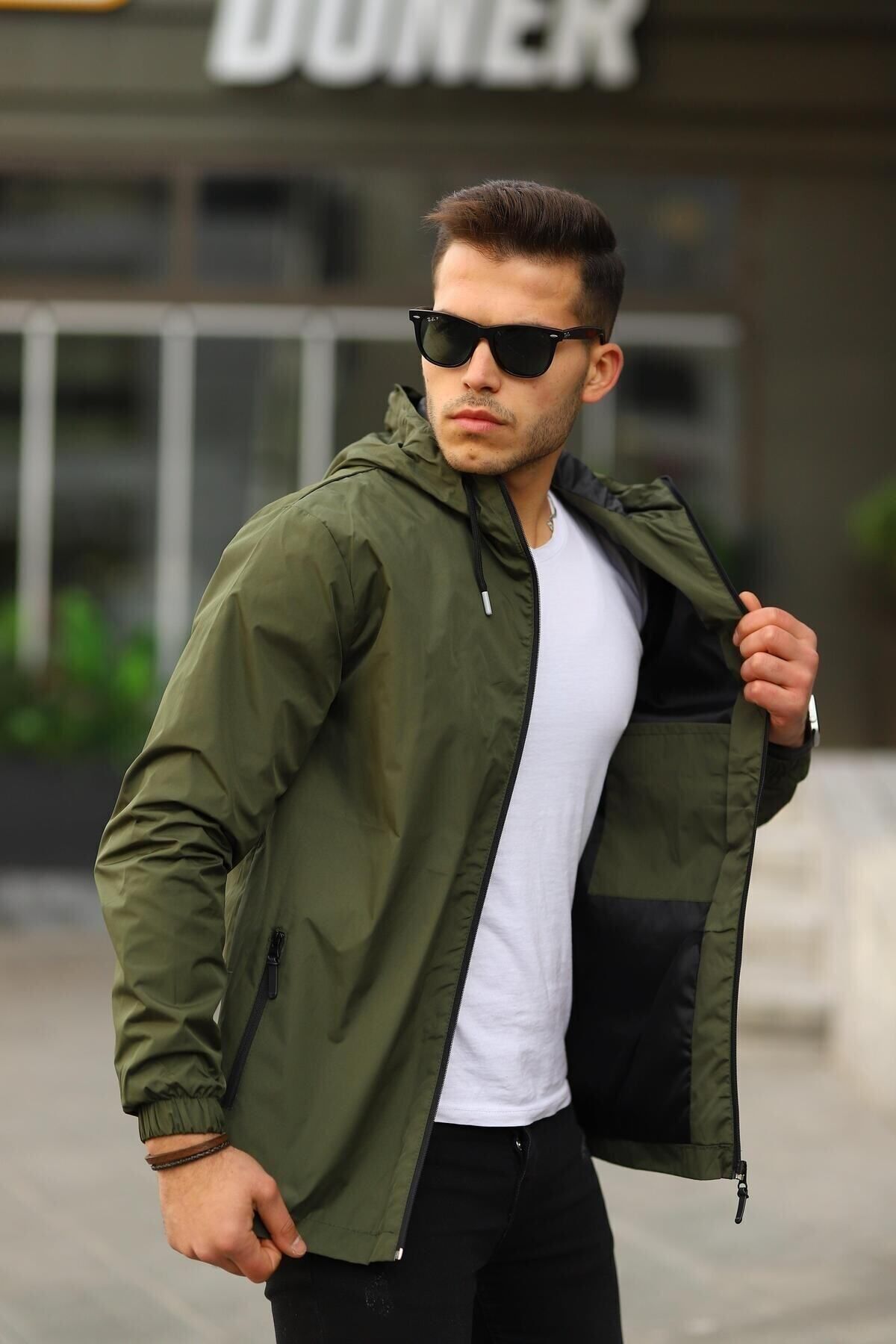 comstar  Erkek Içi Astarlı Suya Dayanıklı Kapüşonlu Cepli Yağmurluk - Görsel 4