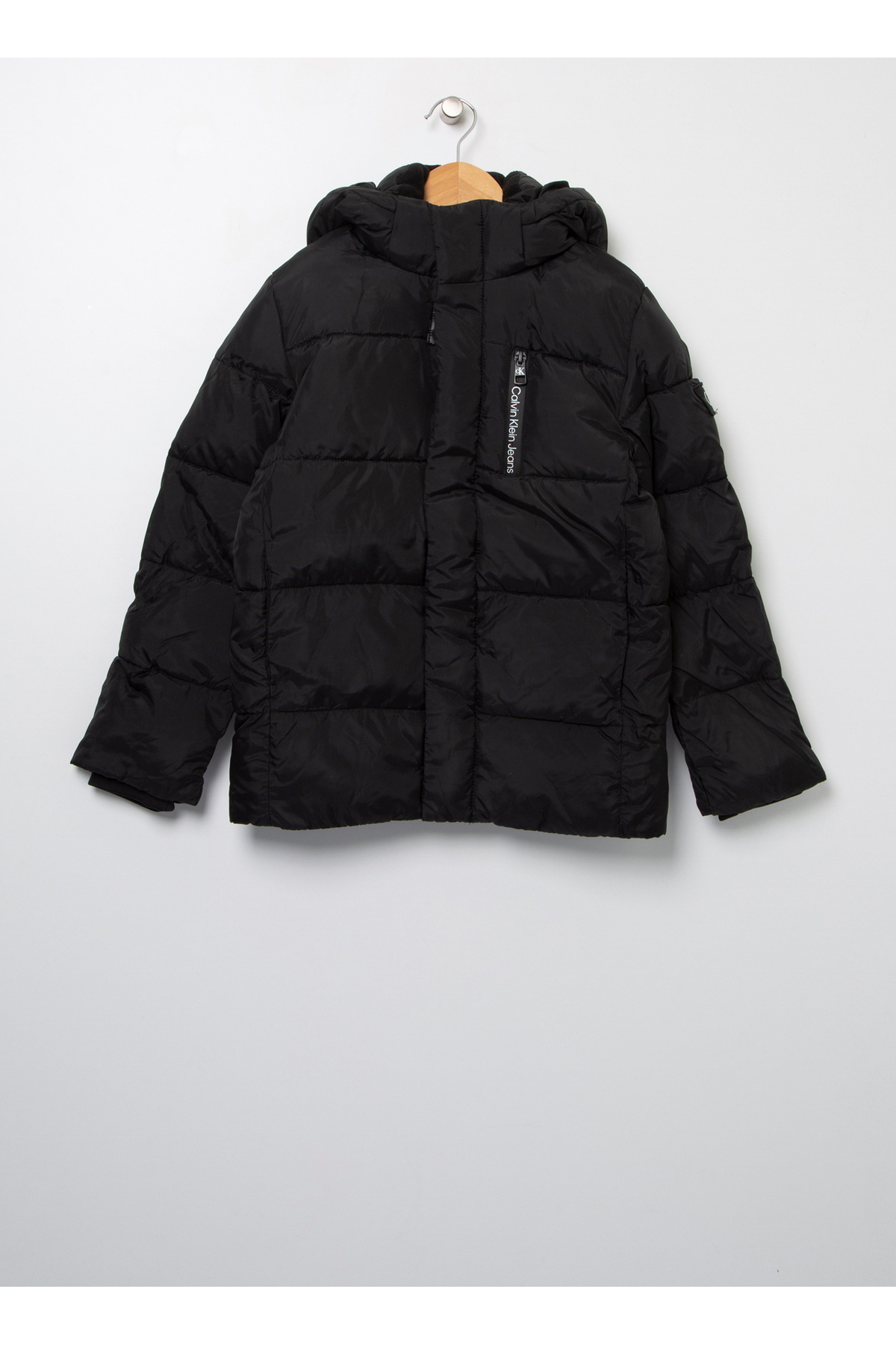 کلوین کلاین کت تک پسرانه کلاه دار مشکی آستین بلند IB0IB01276