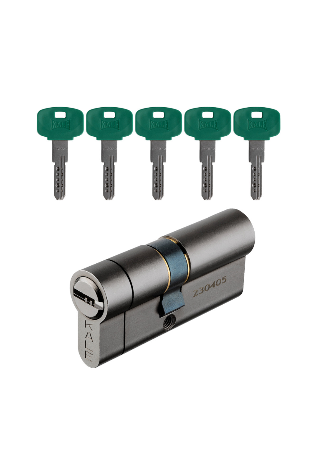 Kale Kilit Kale Bilyalı Tuzaklı - Plastik Yeşil Kafalı 5 Anahtarlı-BLİSTERLI-ANTRASİT - 68mm (26+10+32)