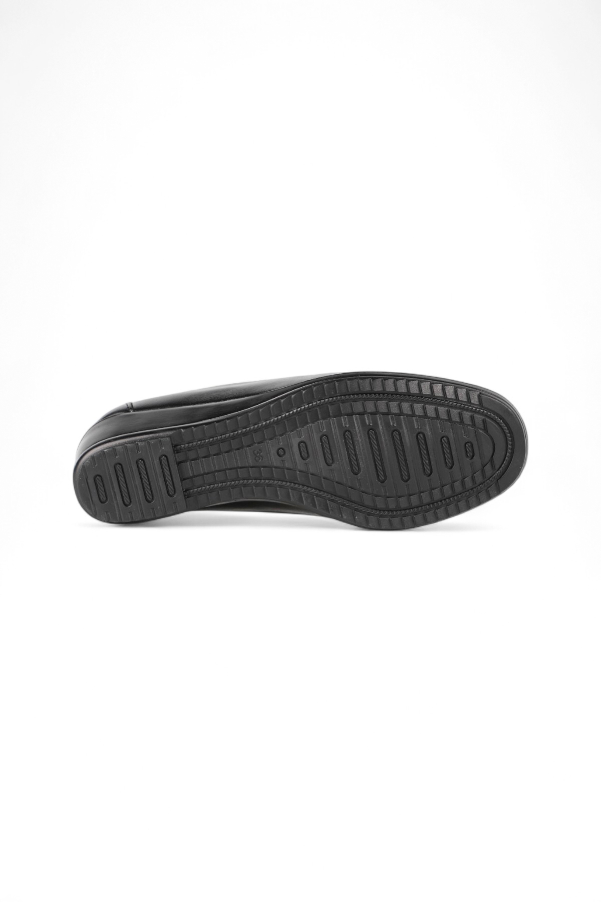 ERN SHOES Kadın İçi Hakiki Deri Siyah Tam Ortopedik Topuk Destekli Anne Ayakkabısı görsel 4