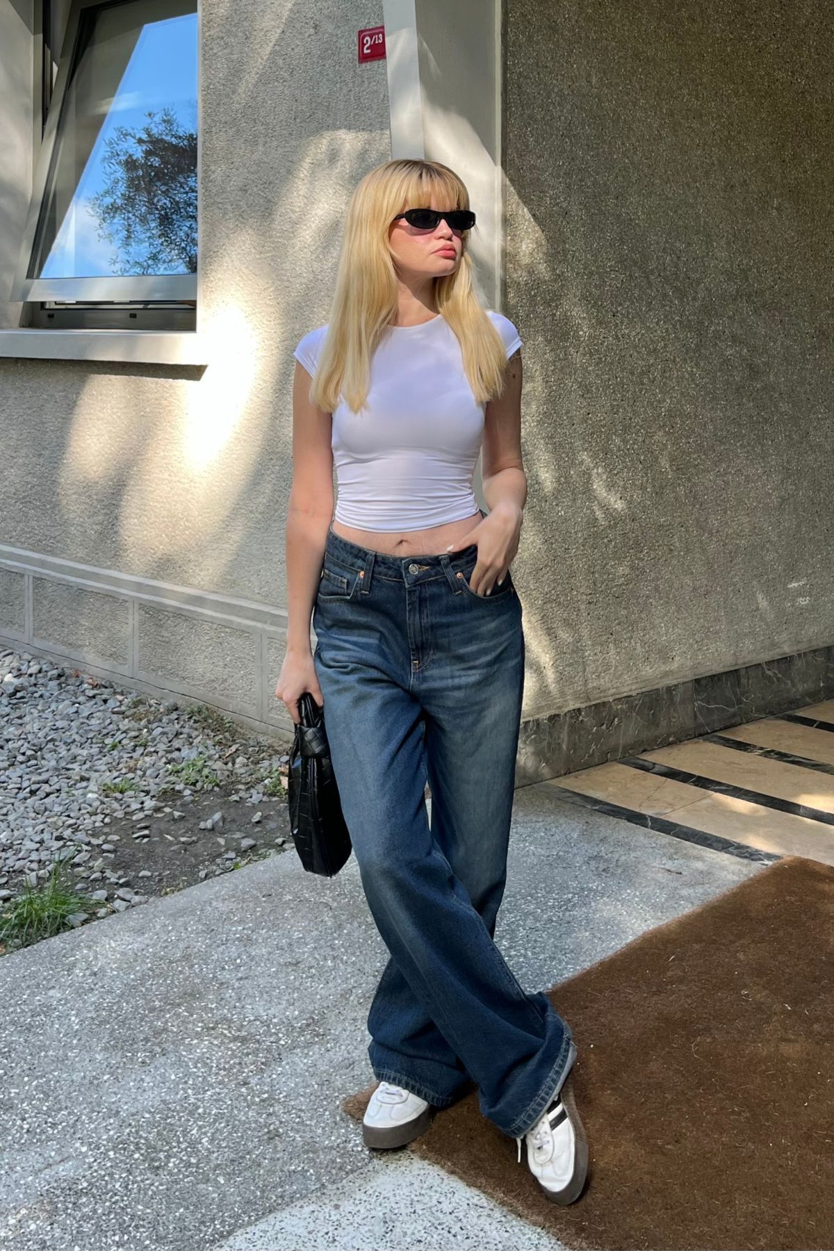 bases.  Kadın Wide Leg Geniş Paça Jean Pantolon - Görsel 7