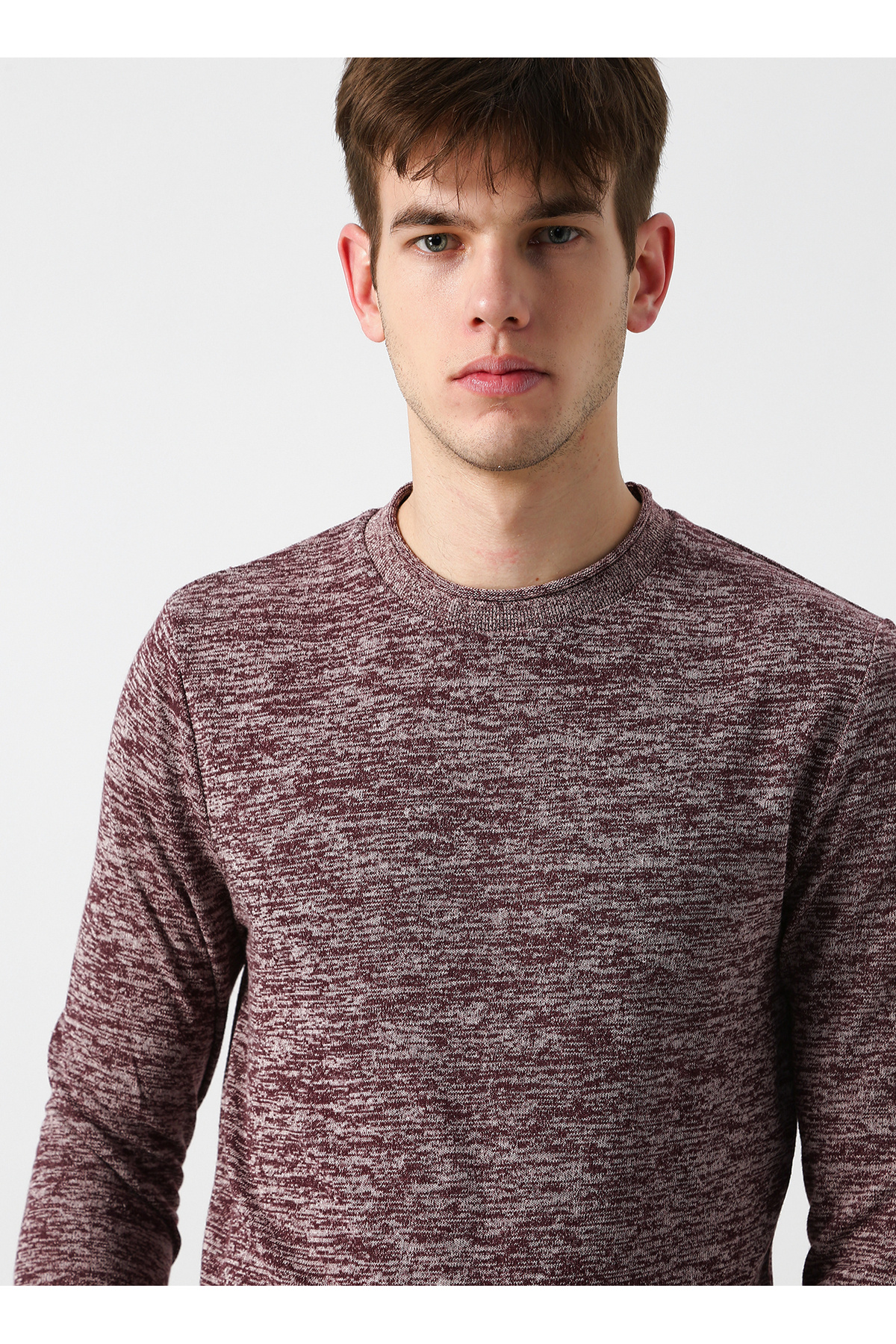 جک اند جونز پلیور مردانه Plum 12160904 JCOFRESH KNIT یقه CREW