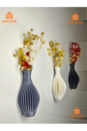 ARKOD3B 3'lü Set Magnetli Şık Mini Vazo Dekorasyon Ürünleri Buzdolabı Süsü Ev...