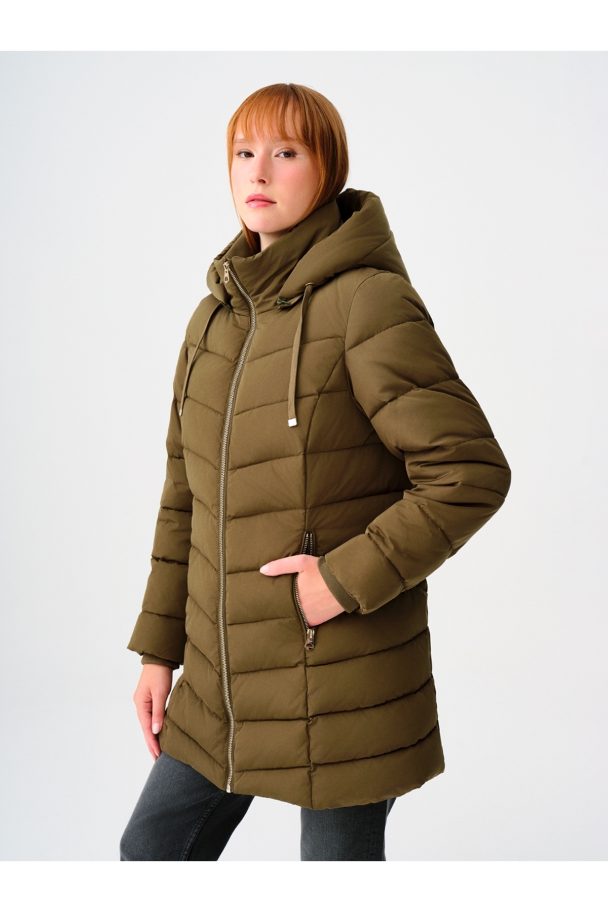 Loft  Kadın Mont Haki Lf2037282 - Görsel 4