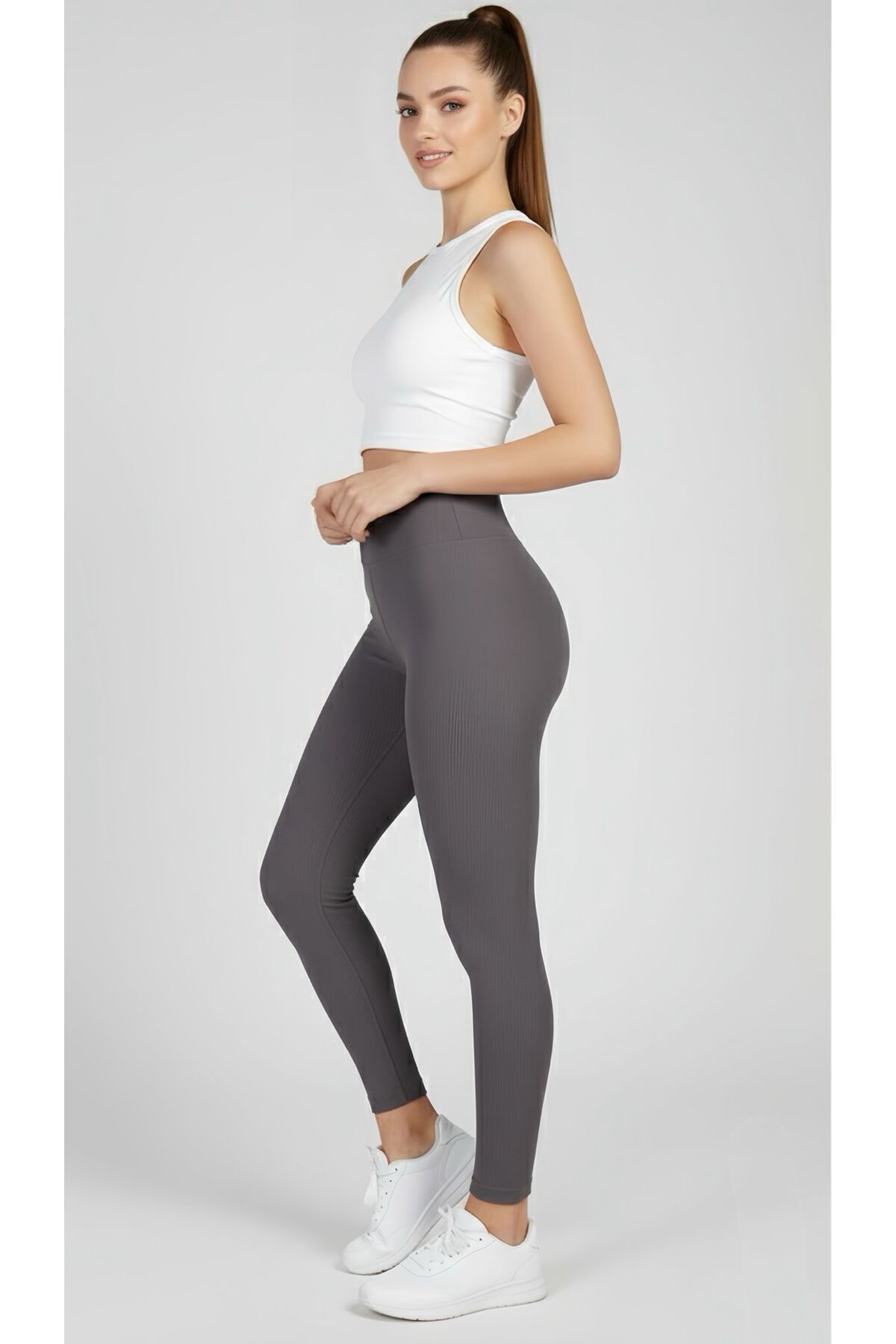 NOLYA MODA  Kadın Yüksek Bel Dikişsiz Spor Tayt - Görsel 5