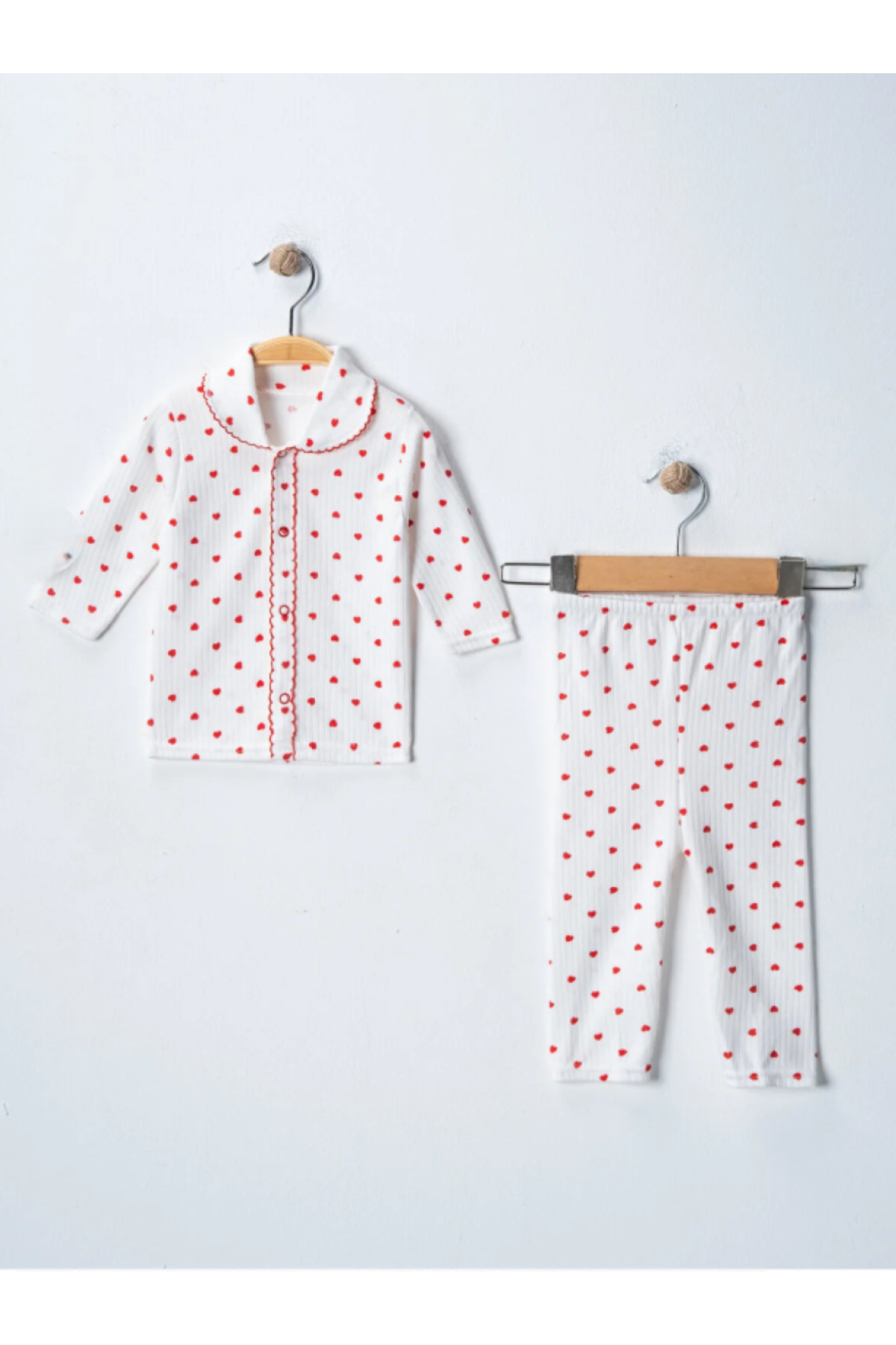 ruhaay Hediyelik Bebek Yenidogan Çocuk Pamuklu Oya'li Alt Üst Takım fotoğrafı 3 (önizleme)