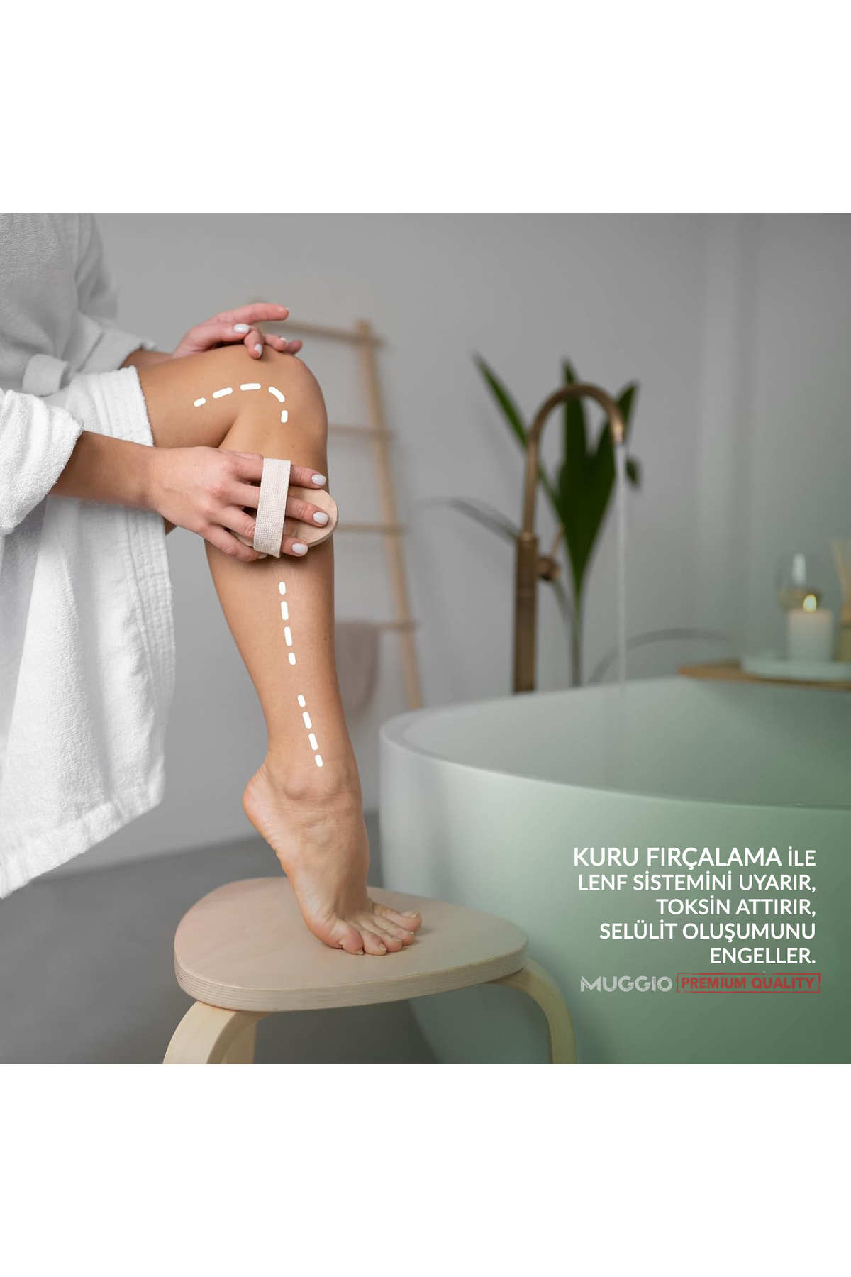 2li Set - %100 Doğal At Kılı Selülit Fırçası Pembe Silikon Duş Tarak — takım6 — تصویر 5 از 8