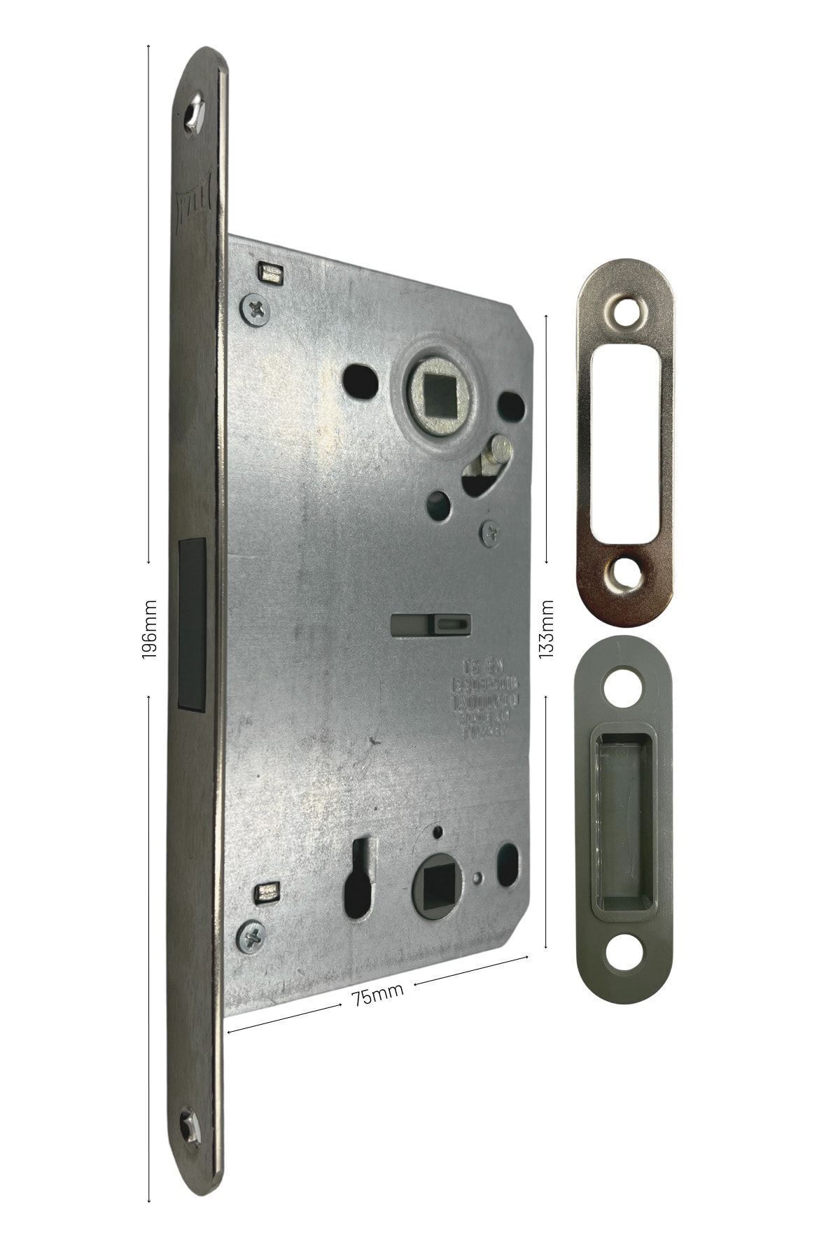 Kale Kilit Kale 239wcnn Banyo Wc Kapı Kilidi (NEODYUM NEODYUM MIKNATISLI) 196mm Ayna Nikel ( 50mm)