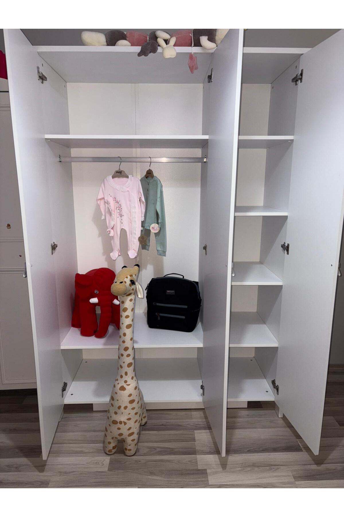 Cozibo Loren 3 Kapılı Dolap, Bebek ve Genç Odası Dolap fotoğrafı 4 (önizleme)