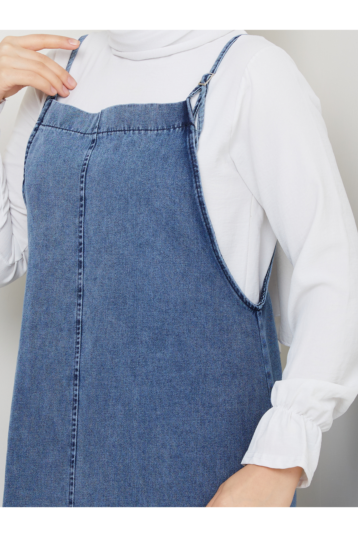 RACE FASHİON Denim Kot Jile & Salopet Askılı Elbise RC6029 fotoğrafı 7 (önizleme)