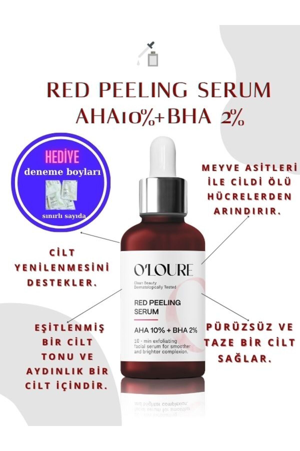 سرم لایه بردار قرمز AHA 10% + BHA 2% سرم شب و صاف کننده رنگ پوست — TYC7E0XR8N169722870583575 — تصویر 3 از 6