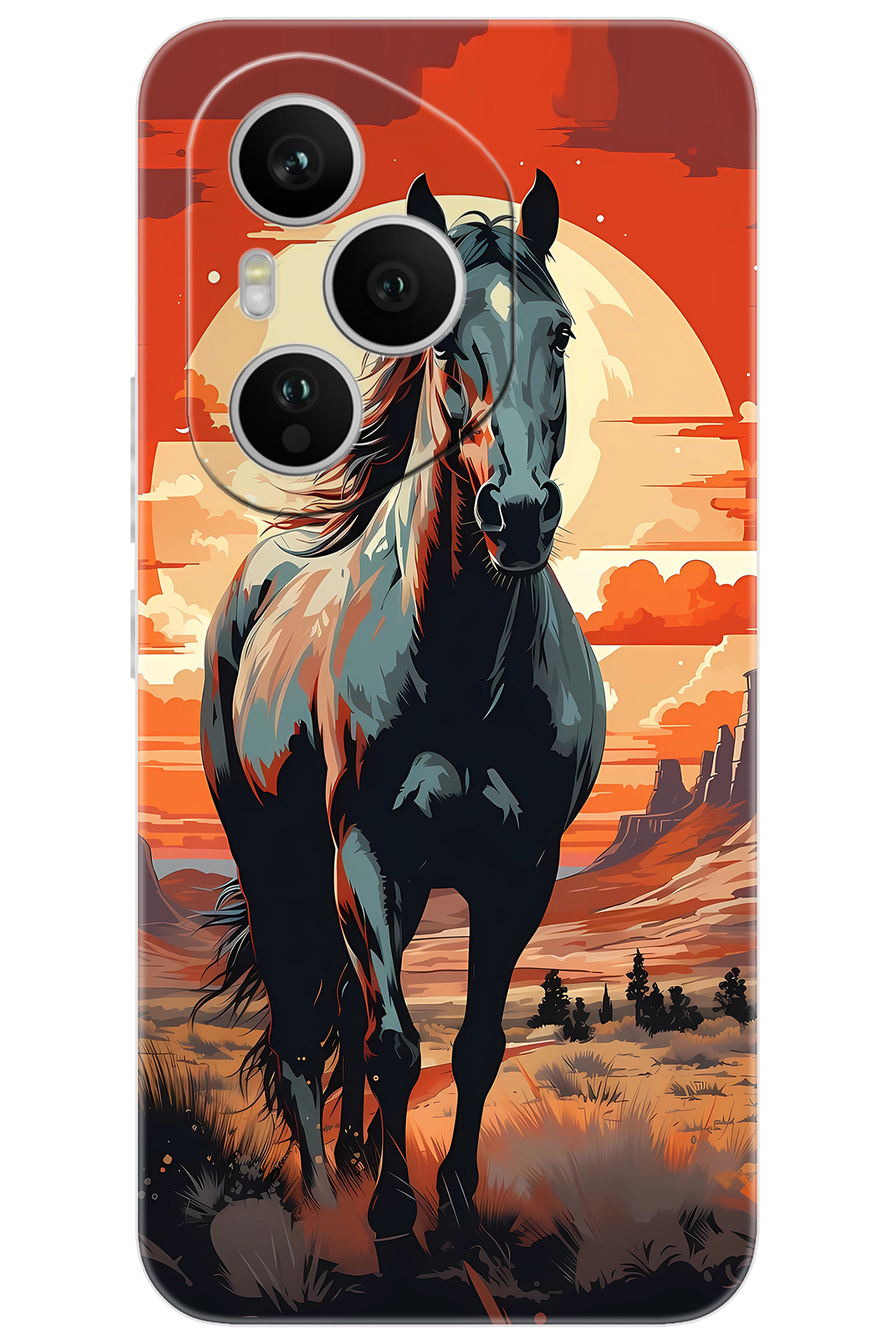 Honor 400 PRO (DNP-NX9) Compatible Sheath Pattern Printed Silicone Western Horse NGO:655 CP-lg3DLN3