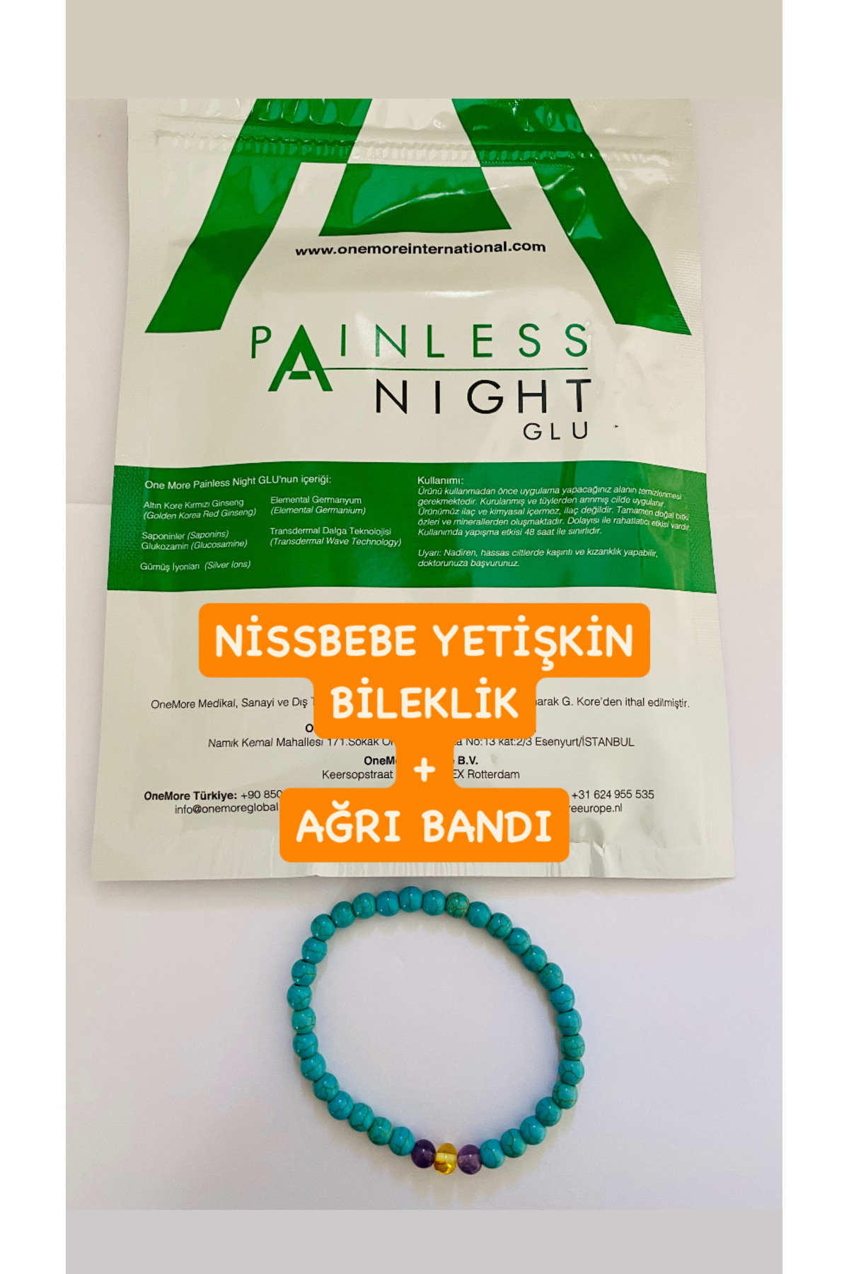 NİSSBEBE painles Onemore ağrı bandı ve yetişkin başarı sağlık bilekliği