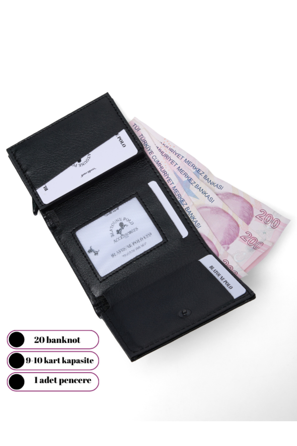 Blatoune Polo Rfıd Korumalı Deri Erkek Otomatik Mekanizmalı Hırsızlık Korumalı Para Bölmeli Kartlık Cüzdan görsel 5