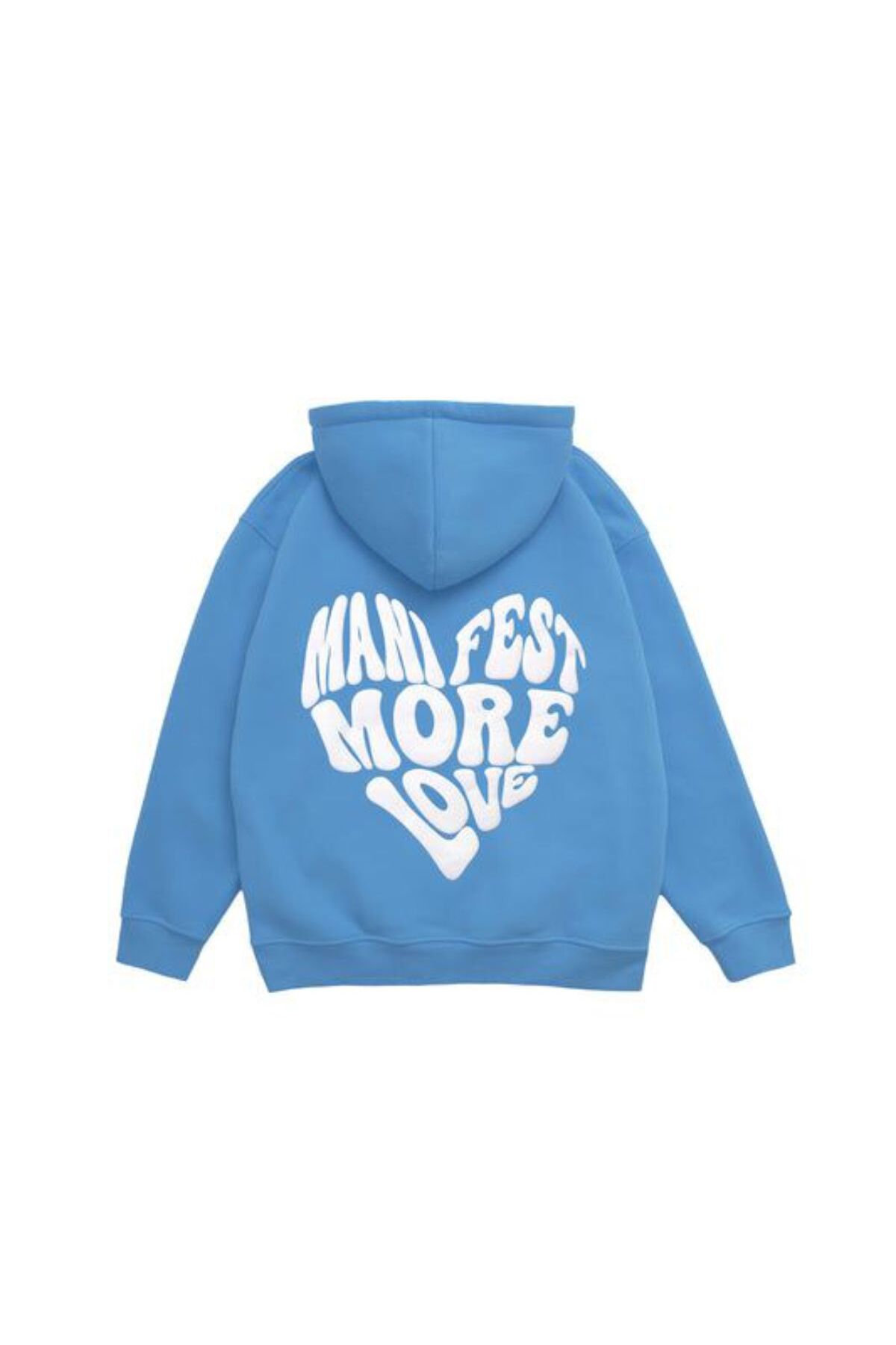 darkopia Sevgili Çift Kombini Manifest More Love SIRT Baskılı Tasarım Kapüşonlu Sweatshirt 2li Set Takım görsel 2