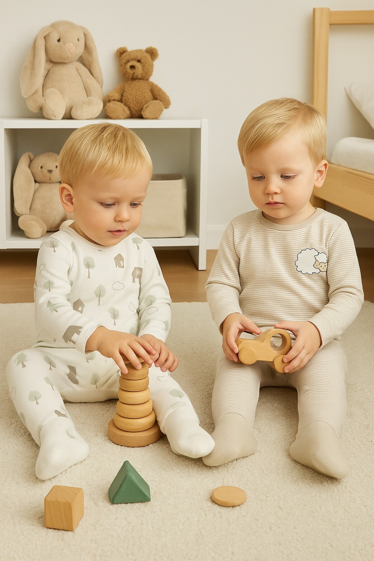 Melekpare Bebek&Çocuk Organik Patikli Pantolon Kendinden Çoraplı Alt Pijama Mevsimlik Pamuk 2'li Set fotoğrafı 4 (önizleme)