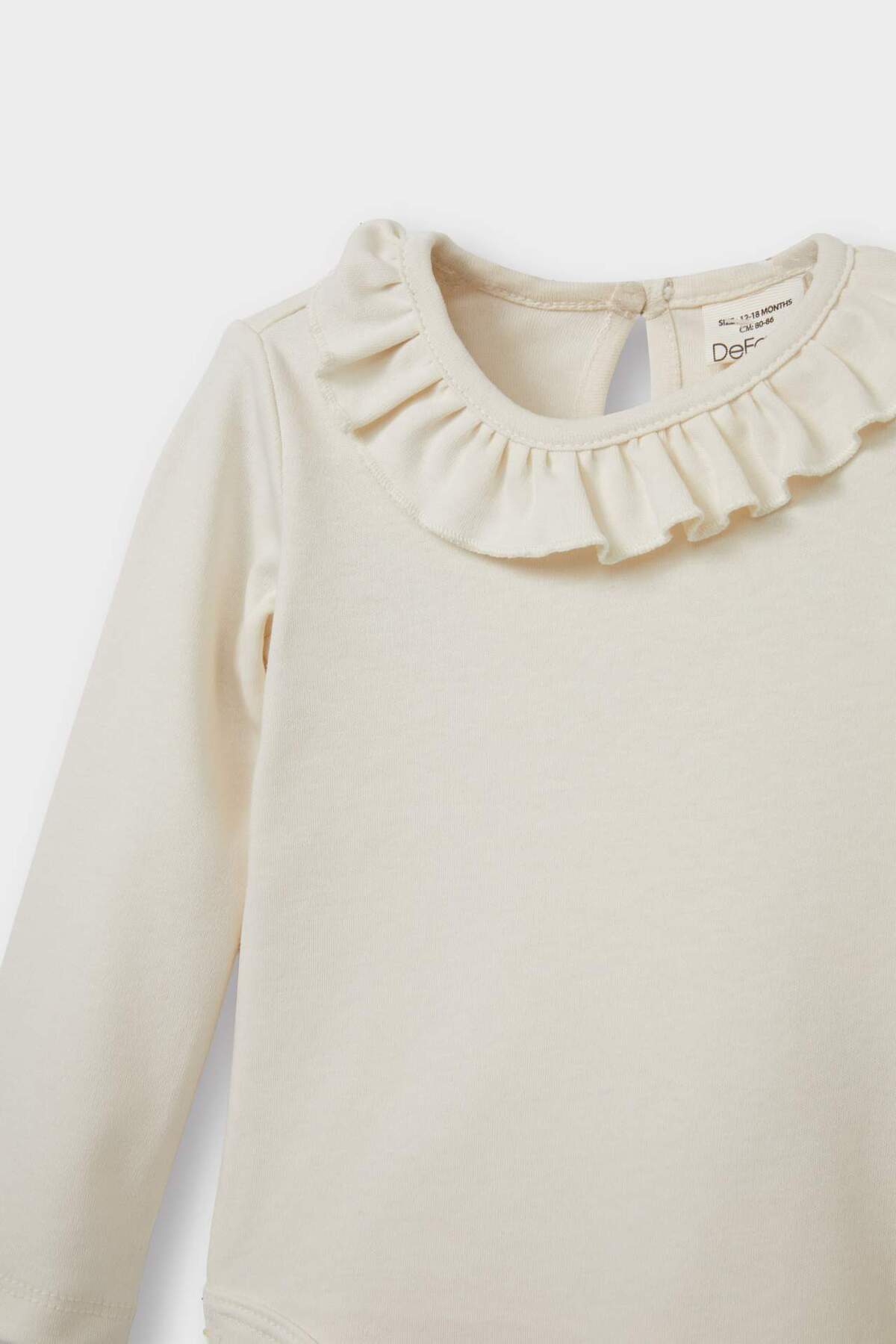 Defacto 2'li Takım Çıtçıtlı Uzun Kollu Body Kalp Desenli Elbise Kız Bebek F4636A525AU fotoğrafı 7 (önizleme)