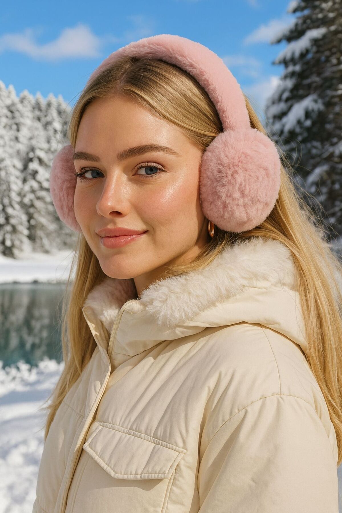 Axesoire 18014 Peluş Pembe Kulaklık