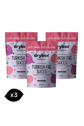 DRYBOX İncir Dilimleri 3x28g – İlave Şekersiz Dondurularak Kurutulmuş %100 Meyve
