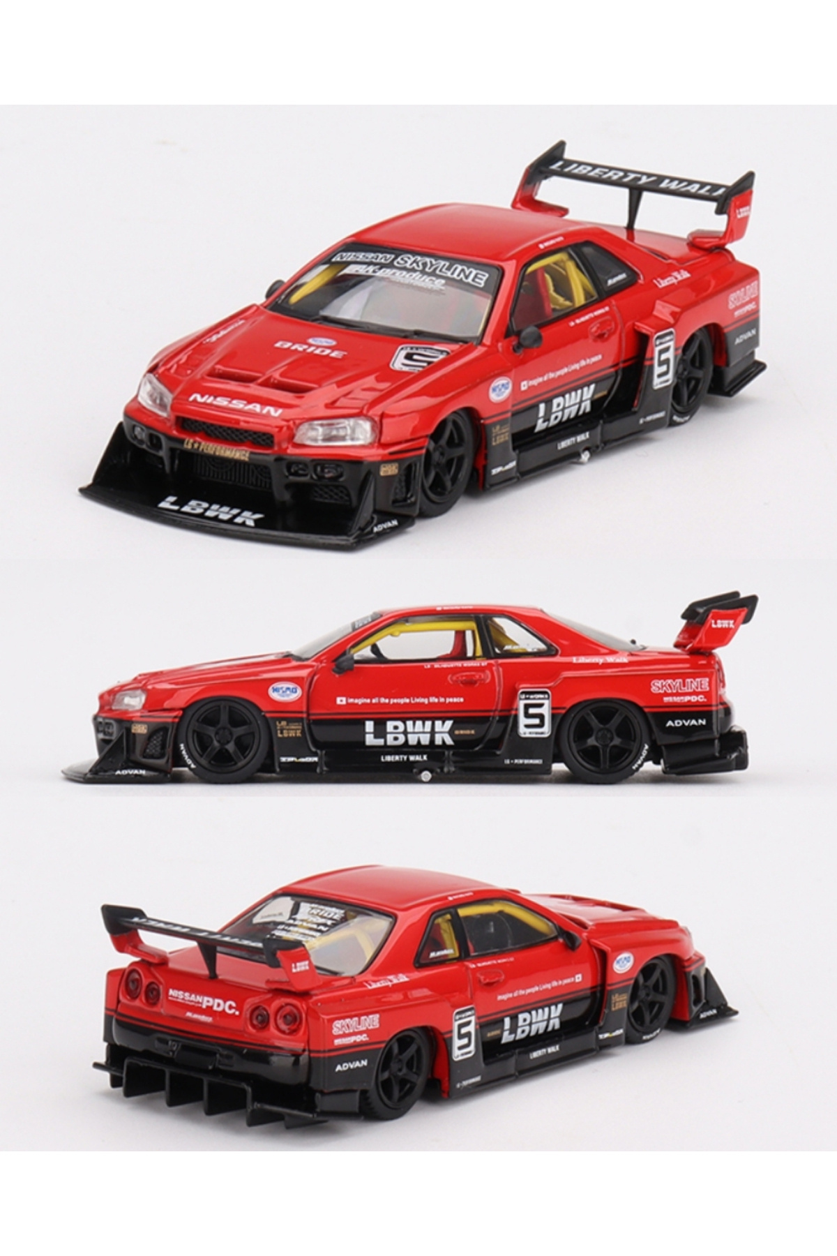 mini gt Nissan LB-ER34 Super Silhouette Skyline Red/Black - Fiyatı