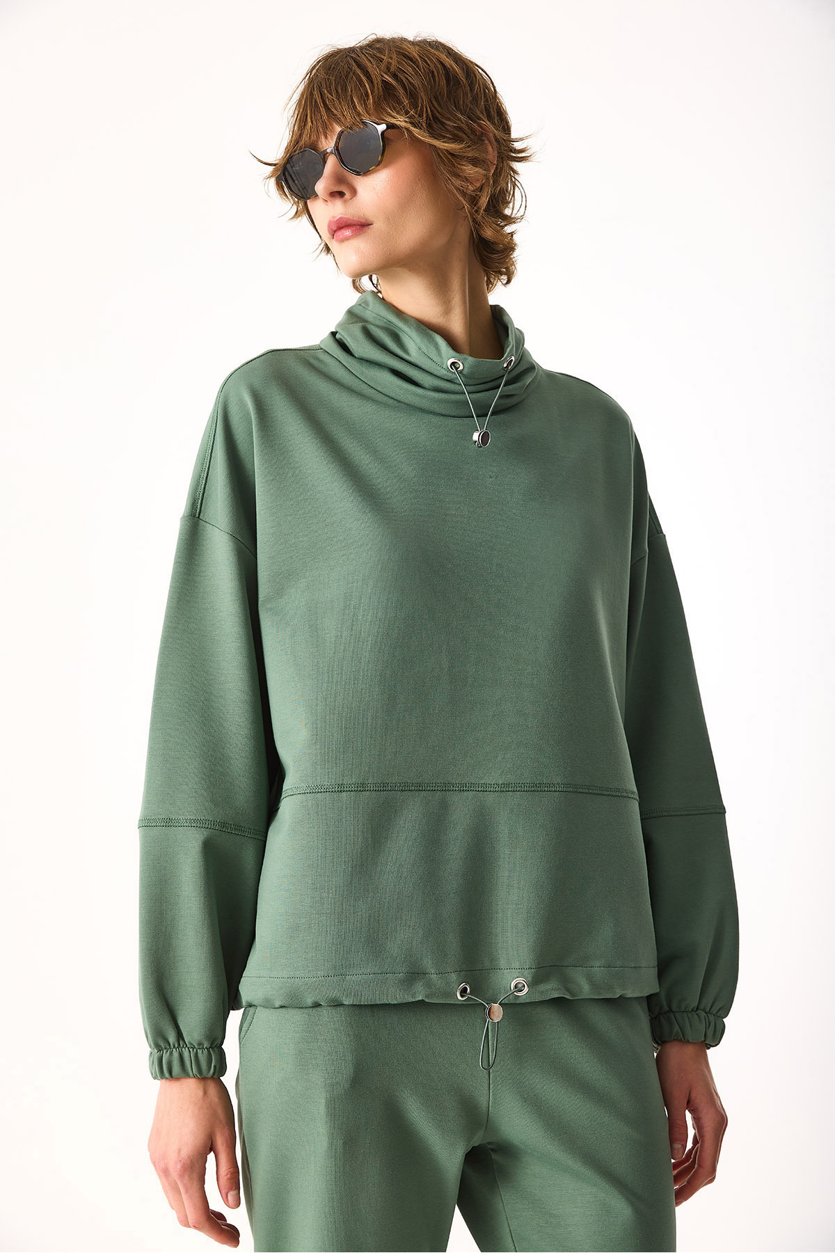 VENA  Norah Yakası Detaylı Regular Fit Sweatshirt-GÖL YEŞİLİ - Görsel 6