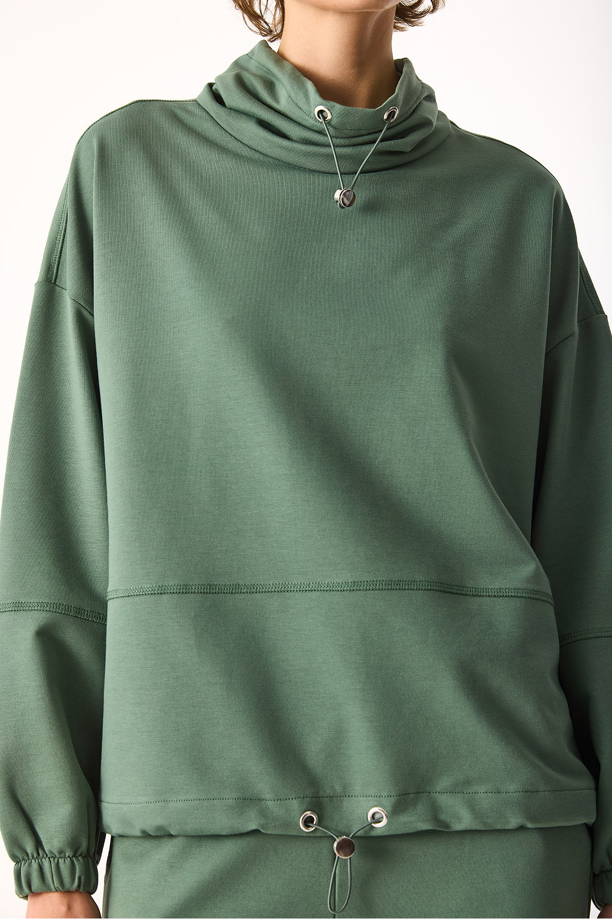 VENA  Norah Yakası Detaylı Regular Fit Sweatshirt-GÖL YEŞİLİ - Görsel 7