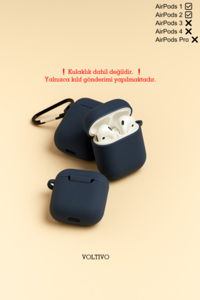 VOLTIVO Air Pods 1. Nesil Ve 2. Nesil Uyumlu Renkli Kir Tutmaz Silikon Kancal...