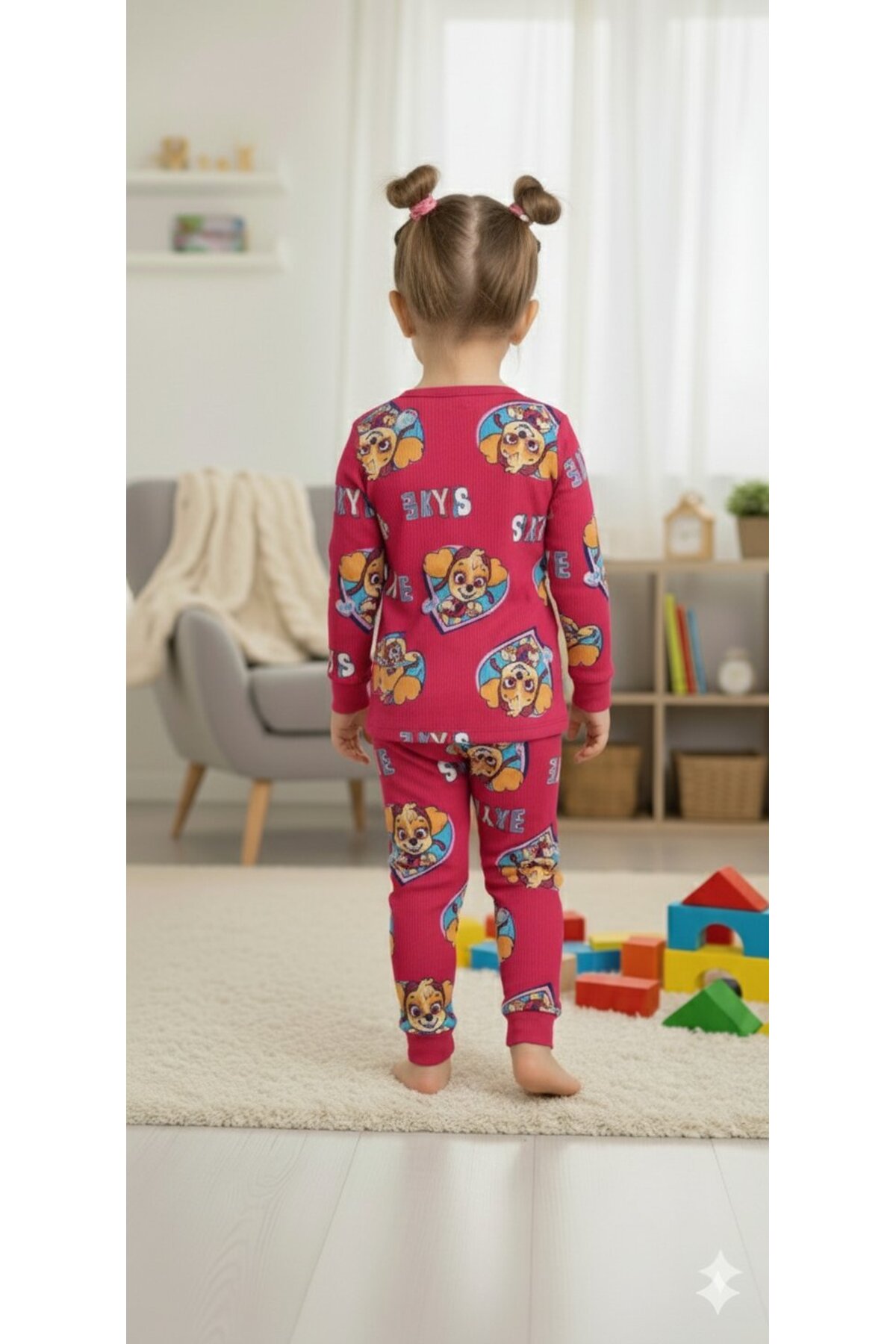 Yalçınoğlu Kids Kız Çocuk Pijama Takımı I Uzun Kollu Rahat Ev Giyim I Pamuklu - Yumuşacık Kız Çocuk Takım fotoğrafı 7 (önizleme)