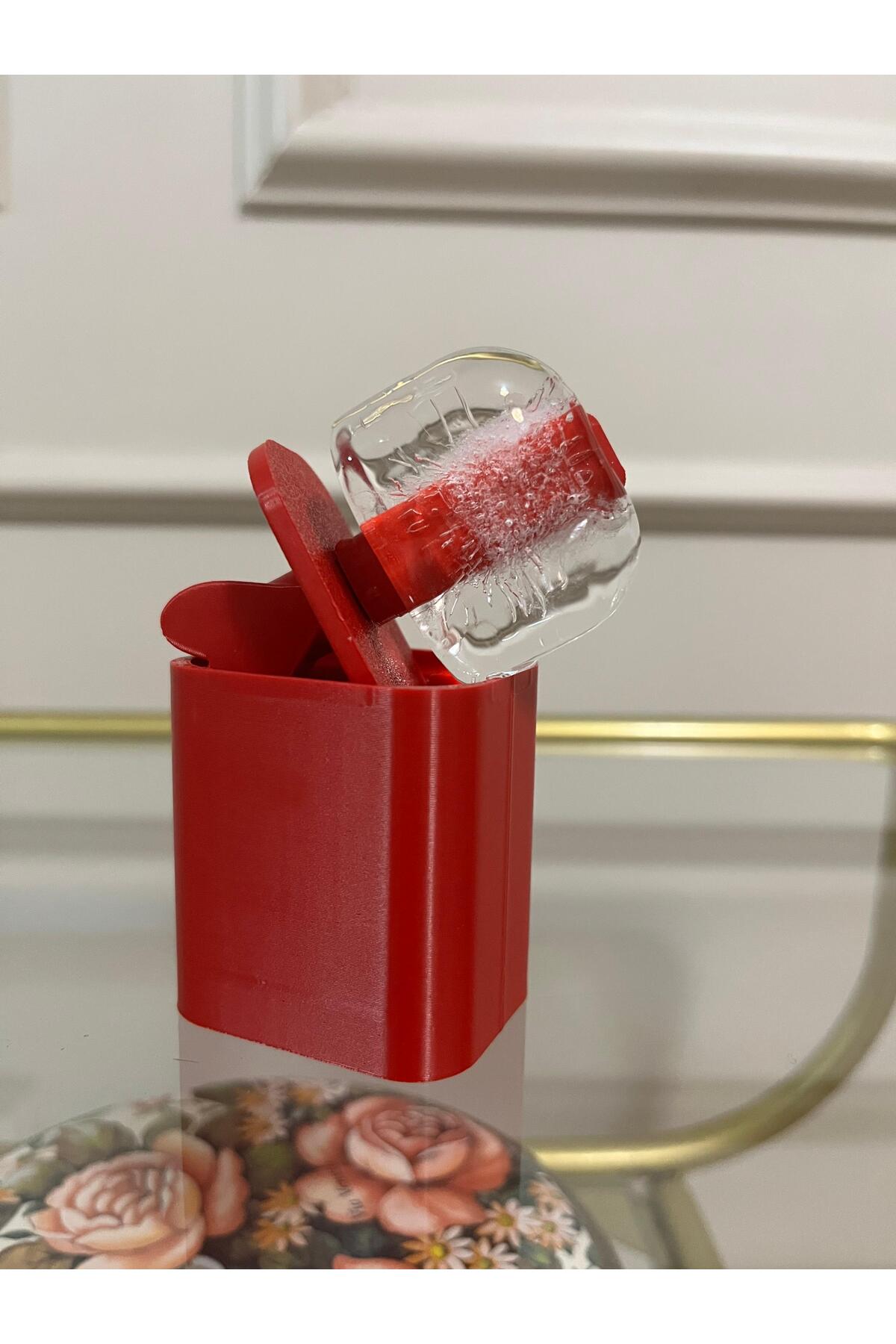 Buz Küpü, Gua Sha, Göz ve Boyun Masajı, Cilt Bakımı, Göz Torbalarını Giderme, Buz Kalıbı — قرمز 3DHeart123 — تصویر 4 از 4